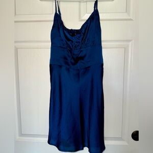 Hollister Deep Blue Satin Mini Dress